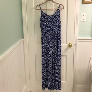 Blue and white jumpsuit